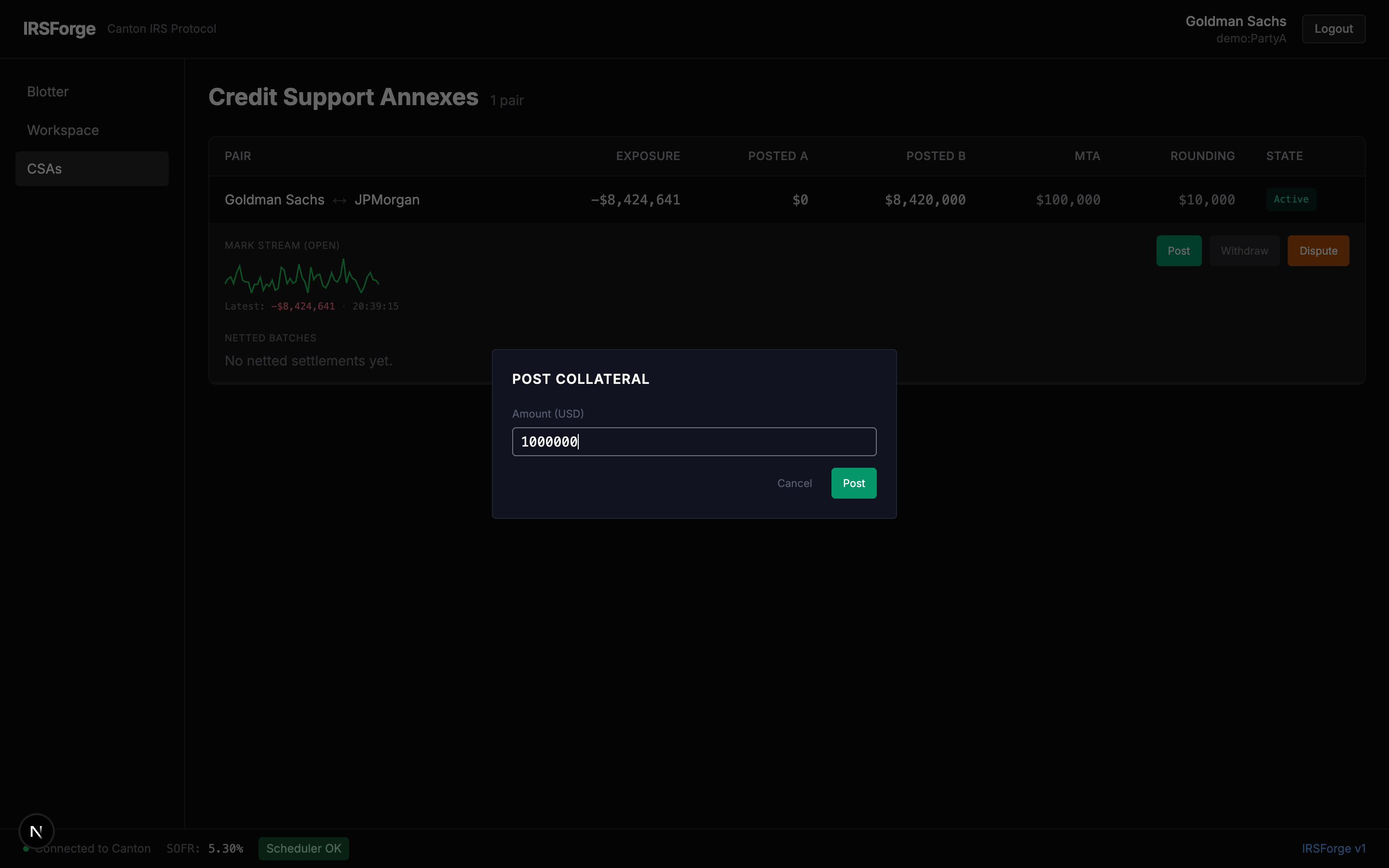 CSA — amount modal